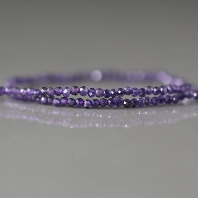 1.8mm 2mm Amethyst Beads Micro Faceted Beads Round 12.5" Purple Gemstone Beads Beading Crafter Gift February Birthstone