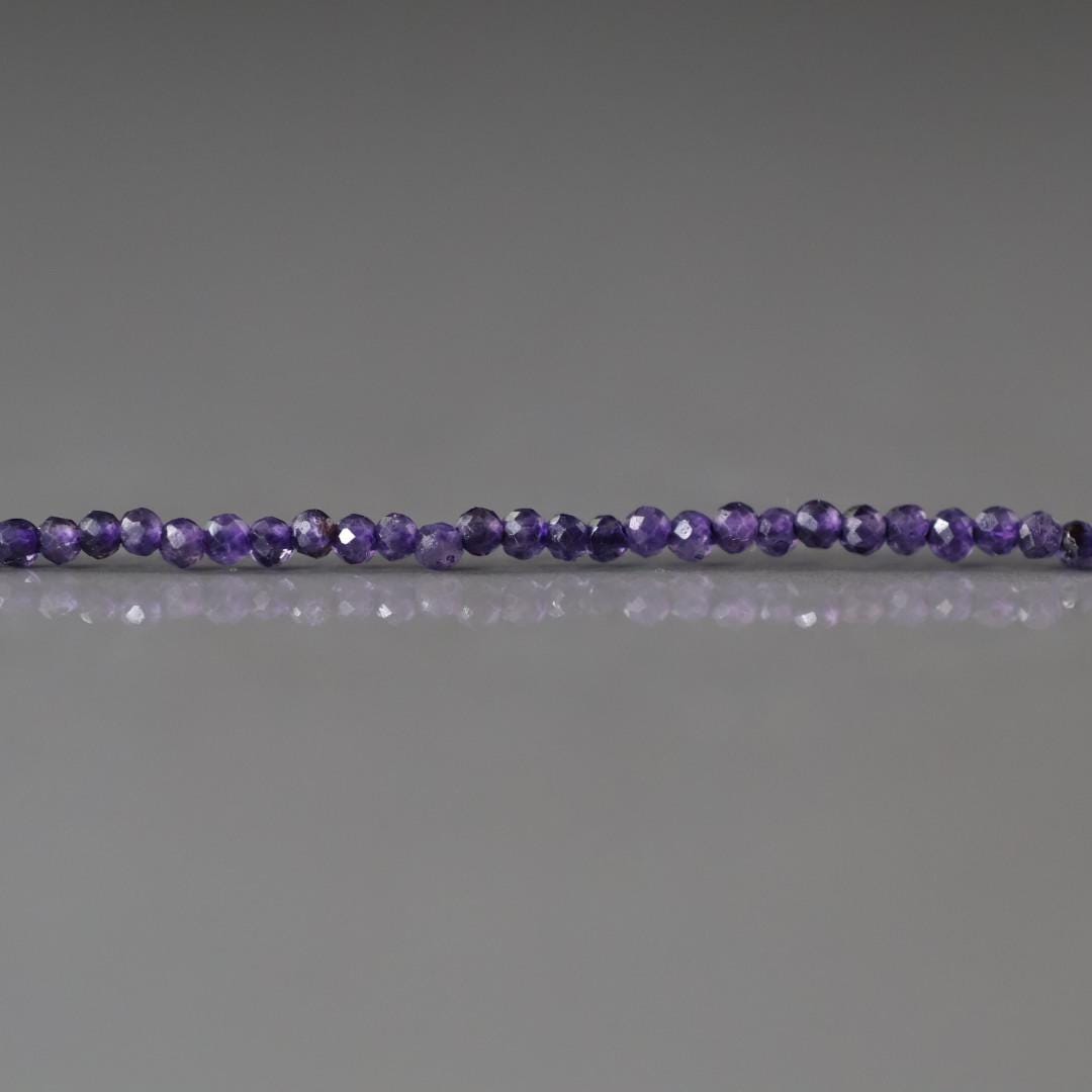 1.8mm 2mm Amethyst Beads Micro Faceted Beads Round 12.5" Purple Gemstone Beads Beading Crafter Gift February Birthstone