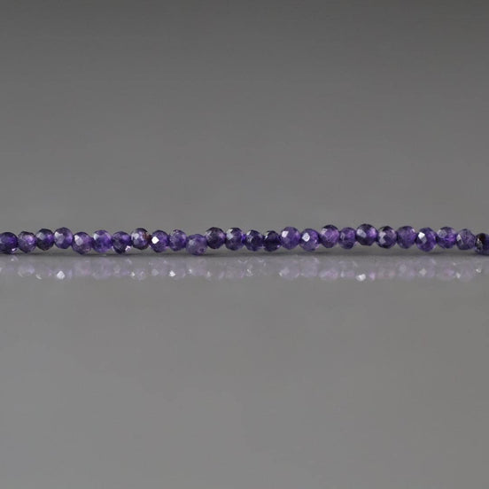 1.8mm 2mm Amethyst Beads - Faceted Round Gemstone 12.5"