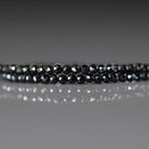 1.8mm Black Tourmaline Beads ‚Äì Tiny Faceted Round Natural Gemstone 15" Strand