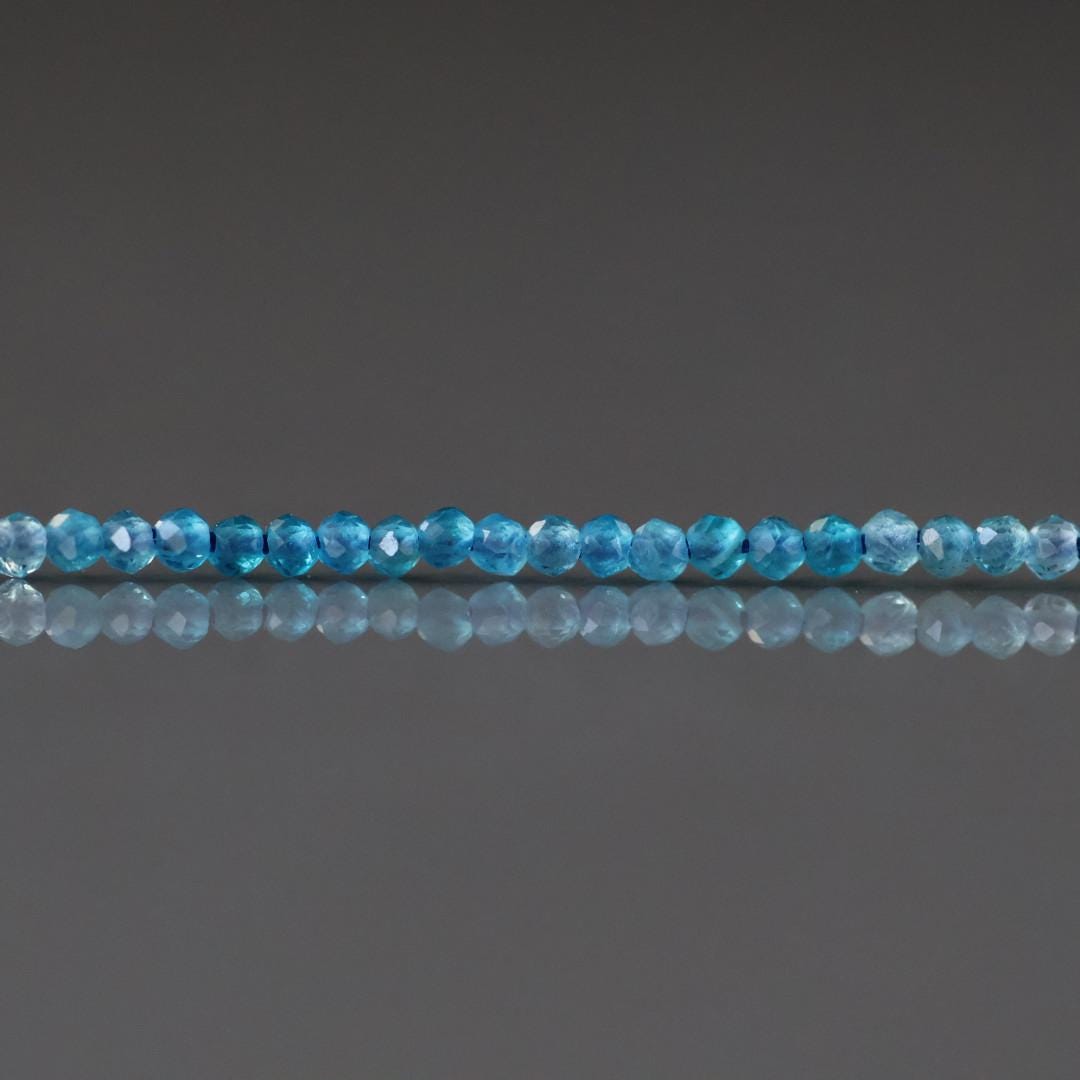 1.8mm Blue Apatite Faceted Beads 15" Genuine Gemstone Beads for Jewelry Making Beading Craft Gift Beads Tiny 2mm Seed Beads