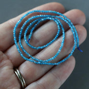 1.8mm Blue Apatite Beads - Tiny Faceted Round Natural Gemstone 15
