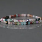 1.8mm Colorful Multi Gemstone Cube Beads 15" - Tiny Natural Gemstone