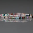 1.8mm Colorful Multi Gemstone Cube Beads 15" - Tiny Natural Gemstone