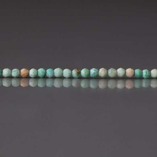 1.8mm AAA Peruvian Turquoise Faceted Beads 15" Peru Turquoise Genuine Gemstone Beads Jewelry Making Beading Craft Gift December Birthstone