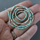 1.8mm Peruvian Turquoise Beads - Tiny Faceted Round Natural Gemstone 15" Strand
