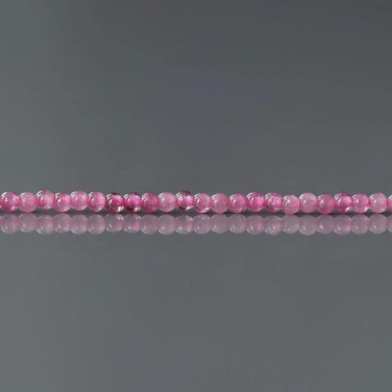1.8mm Pink Tourmaline Beads Smooth 15" Transparent Pink Gemstone Beads for Jewelry Making Beading Gift October Birthstone Seed Beads Pink