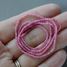 1.8mm Pink Tourmaline Beads ‚Äì Tiny Smooth Round Natural Gemstone 15" Strand