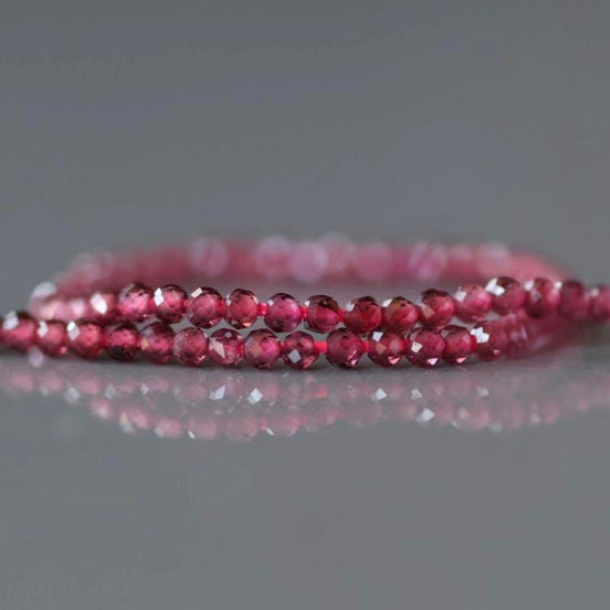 1.8mm AAA Pyrope Garnet Beads Micro Faceted Beads 15" Natural Garnet Gemstone Beads Beading Crafter Gift