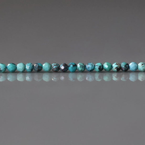 1.8mm Blue Turquoise Faceted Beads 15" Natural Turquoise Genuine Gemstone Beads Jewelry Making Beading Craft Gift December Birthstone