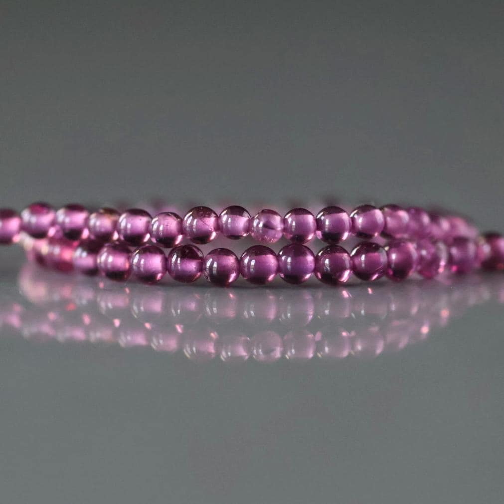 1.9mm 2mm AAA Pink Garnet Beads Smooth Beads 15" Natural Light Rhodolite Garnet Gemstone Beads Beading Crafter Gift