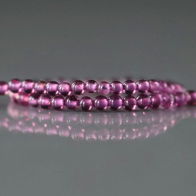 1.9mm 2mm AAA Pink Garnet Beads Smooth Beads 15" Natural Light Rhodolite Garnet Gemstone Beads Beading Crafter Gift