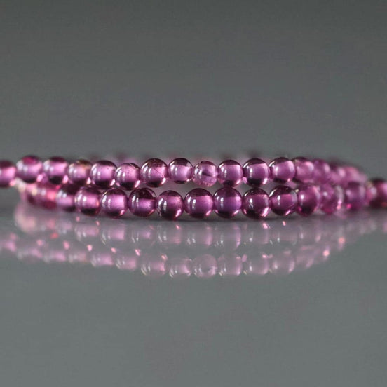 1.9mm 2mm AAA Pink Garnet Beads Smooth Beads 15" Natural Light Rhodolite Garnet Gemstone Beads Beading Crafter Gift