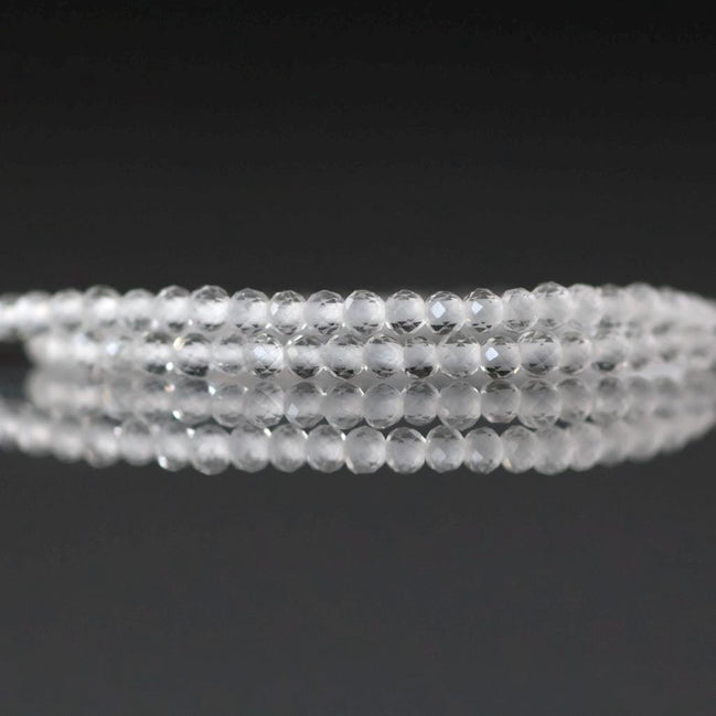 1.9mm 2mm AAA Rock Quartz Faceted Beads 15" Clear Crystal Quartz Genuine Gemstone Beads Jewelry Making Beading Craft Gift April Birthstone