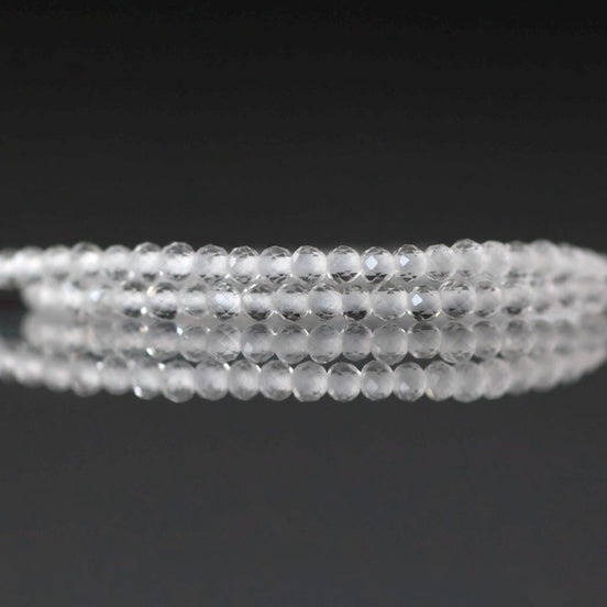1.9mm 2mm AAA Rock Quartz Faceted Beads 15" Clear Crystal Quartz Genuine Gemstone Beads Jewelry Making Beading Craft Gift April Birthstone