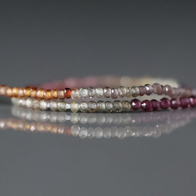 1.9mm 2mm Multi Sapphire Micro Faceted Beads 6" Tundra Sapphire Transparent Rainbow Gemstone Beads for Jewelry Making