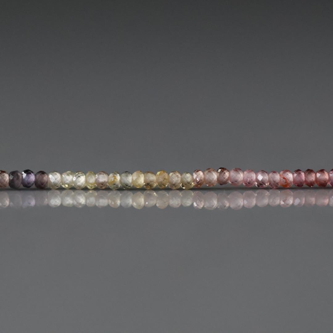 1.9-2mm Tundra Sapphire Beads - Tiny Faceted Round Natural Gemstone 6" Strand