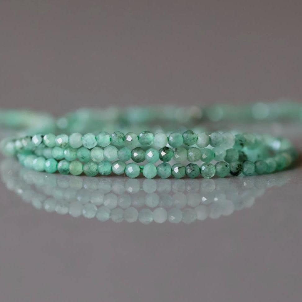 1.9mm Emerald Beads – Tiny Faceted Round Natural Gemstone 15" Strand
