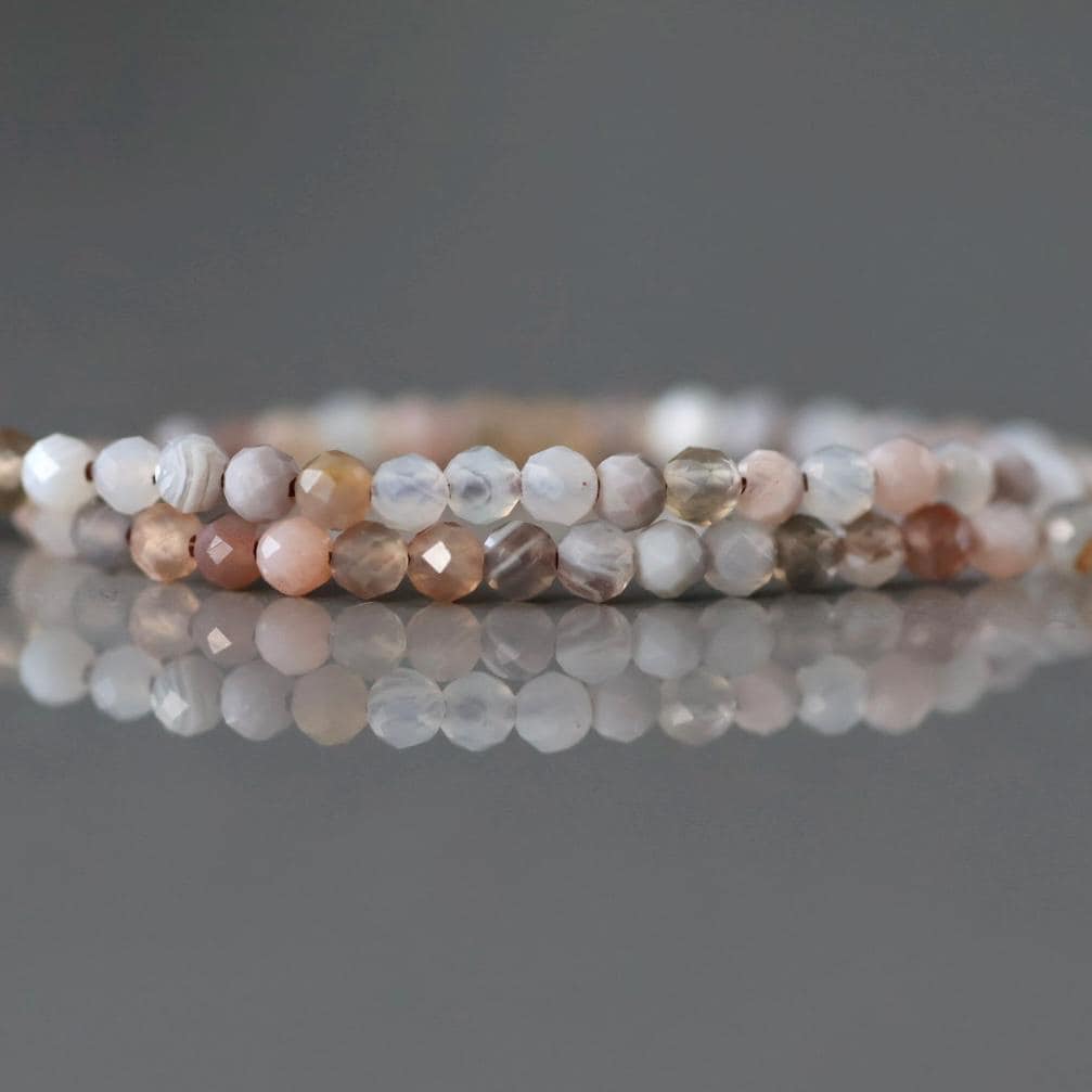 1.9mm 2mm Botswana Agate Beads Faceted Genuine Tiny Agate Beads 15" Gemstone Beads for Jewelry Making Beading Gift for crafter