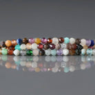 1.9mm 2mm Multi Gemstone Micro Beads - Tiny Faceted Round Natural Gemstone 15" Strand
