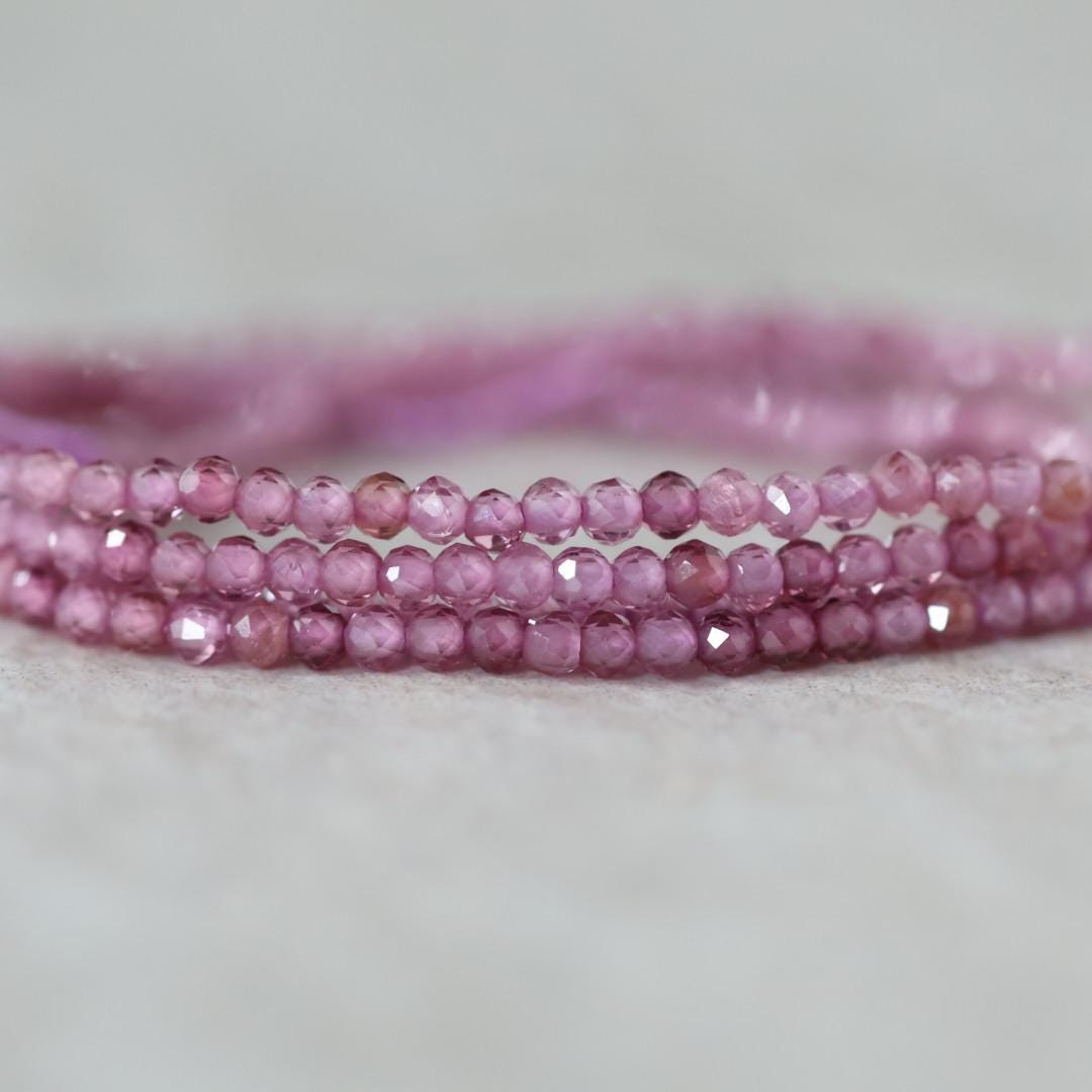 1.9mm AAA Malaya Pink Garnet Beads Faceted 15” Natural Malaya Garnet Spacer Gemstone Beads DIY Jewelry Making Necklace Earrings