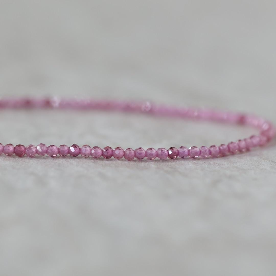 1.9mm AAA Malaya Pink Garnet Beads Faceted 15” Natural Malaya Garnet Spacer Gemstone Beads DIY Jewelry Making Necklace Earrings