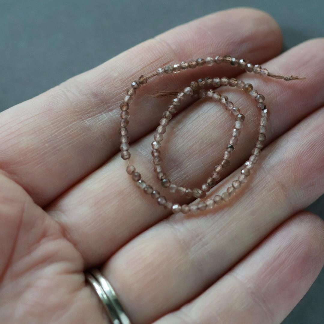 1.9mm Andalusite Round Brown Beads – Tiny Faceted Round Natural Gemstone