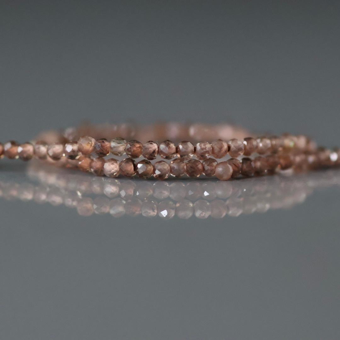 1.9mm Andalusite Round Brown Beads – Tiny Faceted Round Natural Gemstone