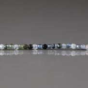1.9mm Aquamarine with Tourmaline Inclusion Beads – Tiny Faceted Round Natural Gemstone 15