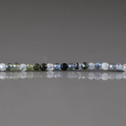 1.9mm Aquamarine with Tourmaline Inclusion Beads ‚Äì Tiny Faceted Round Natural Gemstone 15