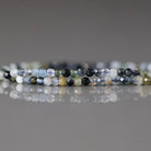 1.9mm Aquamarine with Tourmaline Inclusion Beads ‚Äì Tiny Faceted Round Natural Gemstone 15" Strand