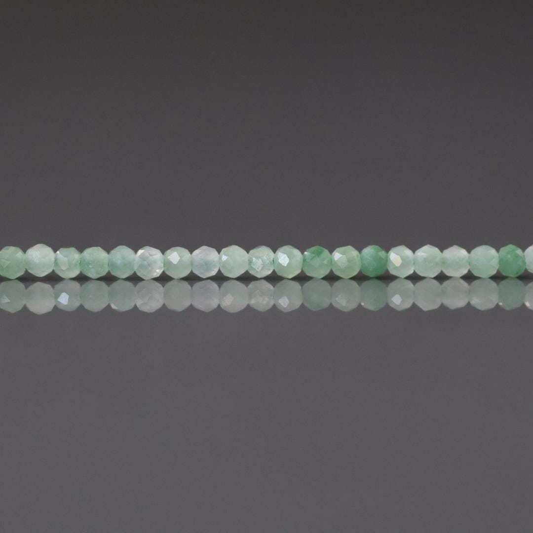 1.9mm Burma Jade Beads - Tiny Faceted Round Jadeite Natural Gemstone 15" Strand