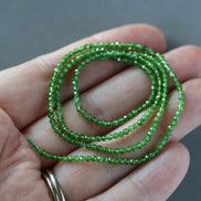 1.9mm AAA Chrome Diopside Faceted Beads Genuine Small Emerald Green Beads 15