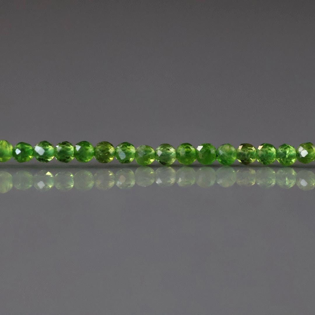 1.9mm AAA Chrome Diopside Faceted Beads Genuine Small Emerald Green Beads 15" Gemstone Beads for Jewelry Making