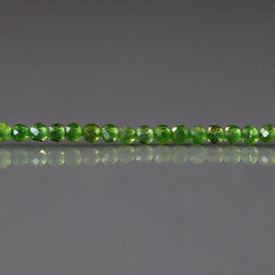 1.9mm AAA Chrome Diopside Faceted Beads Genuine Small Emerald Green Beads 15" Gemstone Beads for Jewelry Making