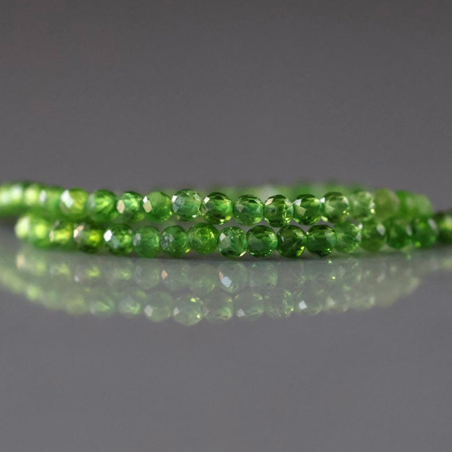 1.9mm AAA Chrome Diopside Faceted Beads Genuine Small Emerald Green Beads 15" Gemstone Beads for Jewelry Making