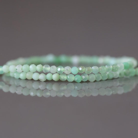 1.9mm Chrysoprase Faceted Beads 15" Mint Green Genuine Gemstone Beads for Jewelry Making Beading Craft Gift Beads