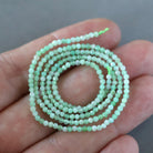 1.9mm Chrysoprase Beads ‚Äì Tiny Faceted Round Natural Gemstone 15" Strand