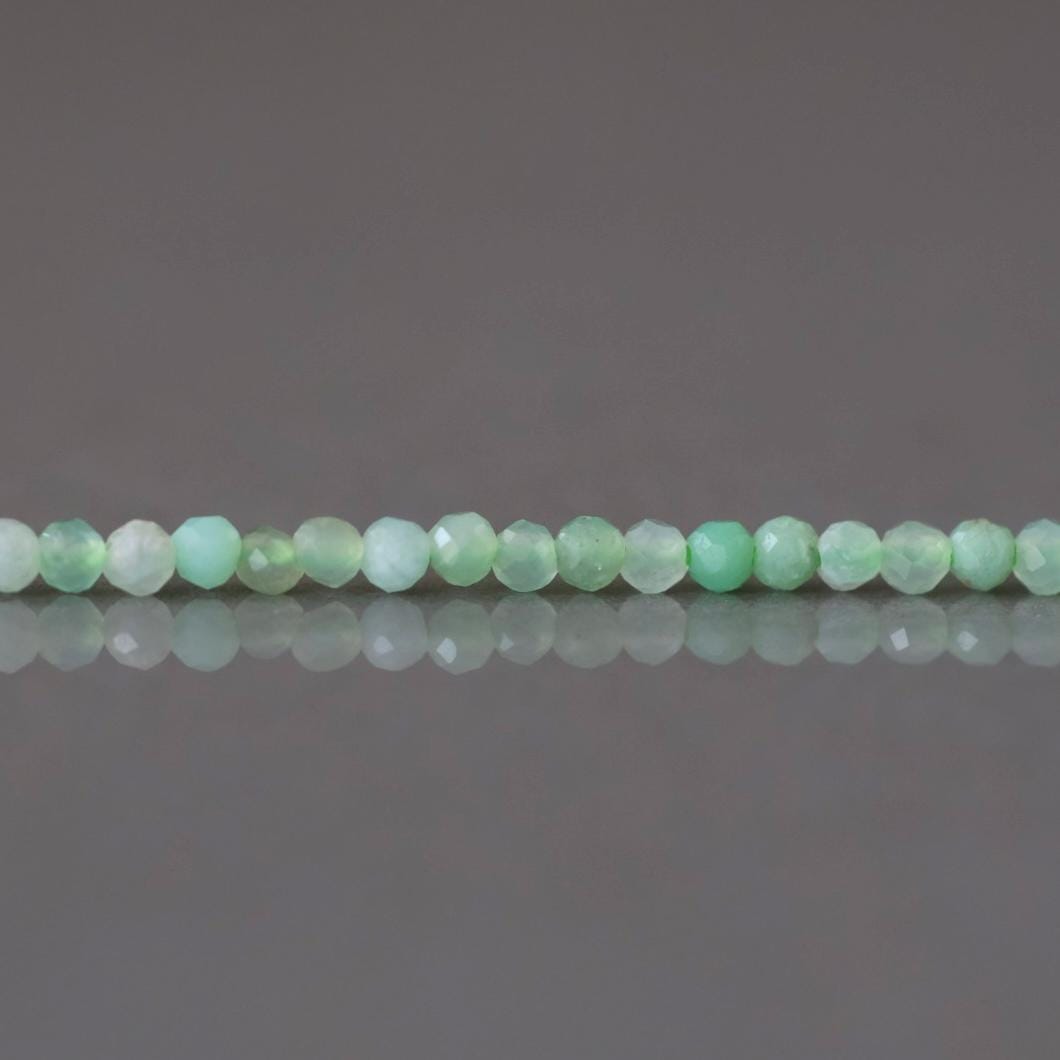 1.9mm Chrysoprase Beads ‚Äì Tiny Faceted Round Natural Gemstone 15" Strand