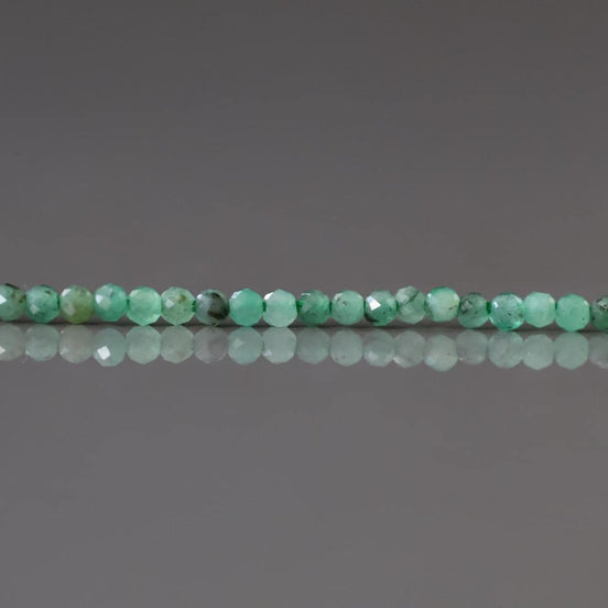 1.9mm AAA Natural Emerald Beads Micro Faceted 15" Raw Emerald Genuine Gemstone Beads Genuine Emerald for Jewelry Making Beading Craft Gift