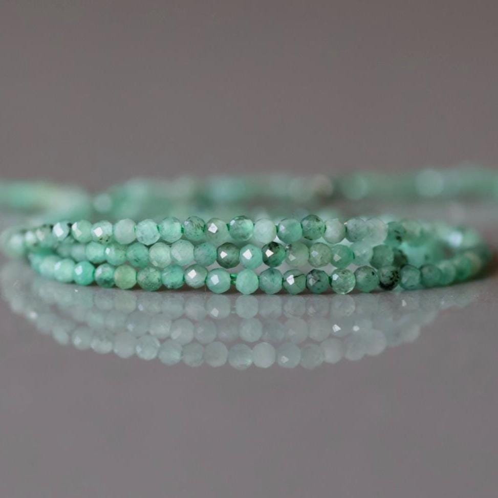 1.9mm AAA Natural Emerald Beads Micro Faceted 15" Raw Emerald Genuine Gemstone Beads Genuine Emerald for Jewelry Making Beading Craft Gift