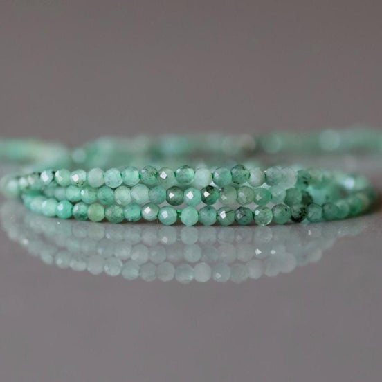 1.9mm AAA Natural Emerald Beads Micro Faceted 15" Raw Emerald Genuine Gemstone Beads Genuine Emerald for Jewelry Making Beading Craft Gift