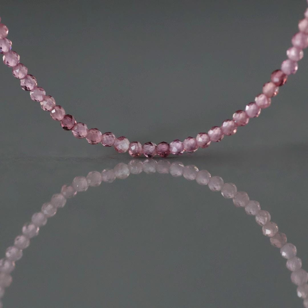 1.9mm AAA Malaya Pink Garnet Beads Faceted 4” Natural Malaya Garnet Spacer Gemstone Beads DIY Jewelry Making Necklace Earrings