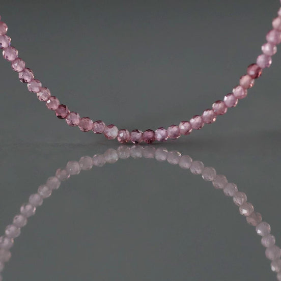 1.9mm AAA Malaya Pink Garnet Beads Faceted 4” Natural Malaya Garnet Spacer Gemstone Beads DIY Jewelry Making Necklace Earrings