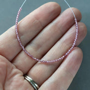 1.9mm AAA Malaya Pink Garnet Beads Faceted 4” Natural Malaya Garnet Spacer Gemstone Beads DIY Jewelry Making Necklace Earrings