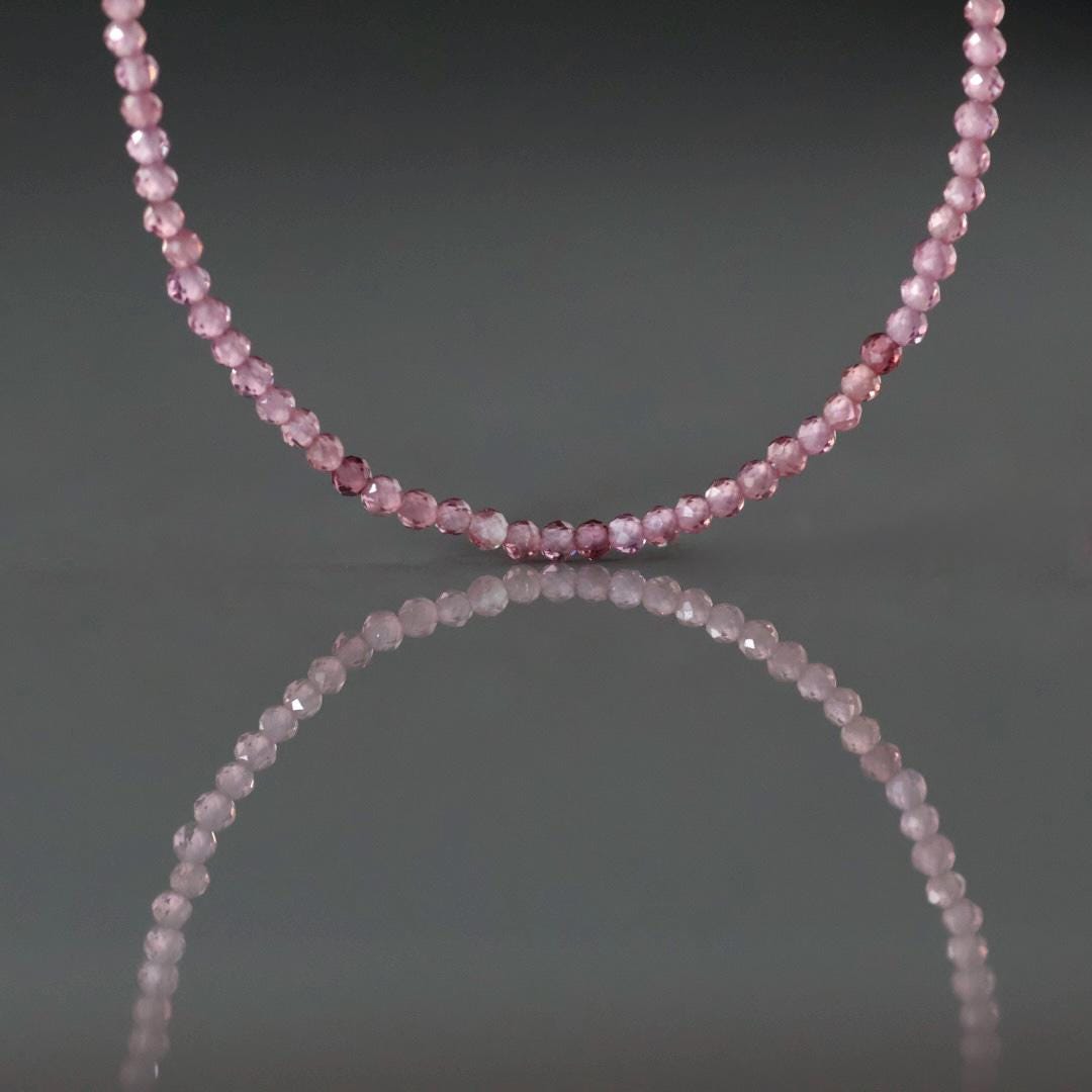 1.9mm AAA Malaya Pink Garnet Beads Faceted 4” Natural Malaya Garnet Spacer Gemstone Beads DIY Jewelry Making Necklace Earrings