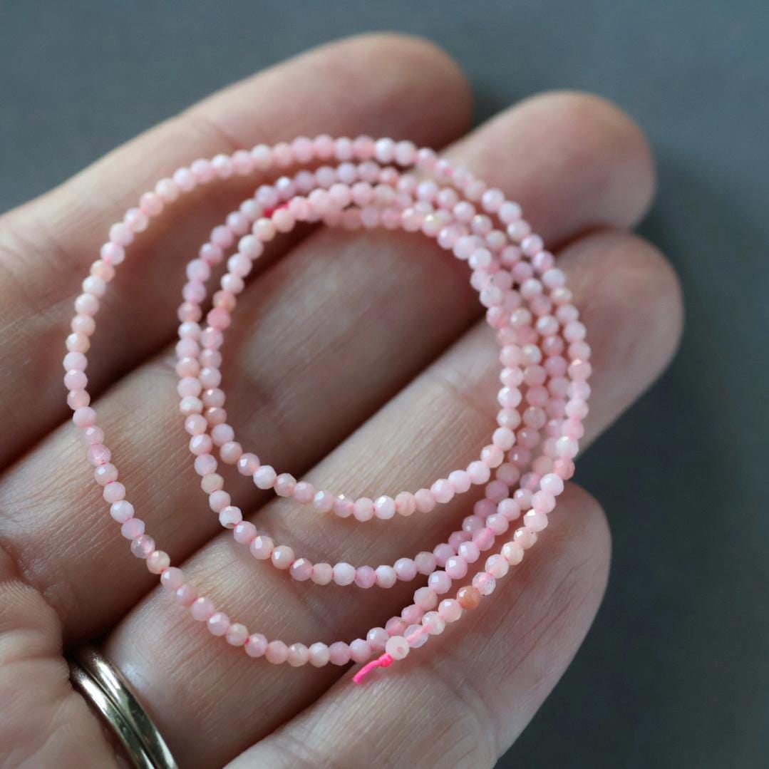 1.9mm AAA Peruvian Pink Opal Beads 15" Pink Opal Genuine Gemstone Beads Natural Opal for Jewelry Making Beading Craft Gift Beads