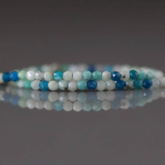 1.9mm Rare Hauynite Beads – Tiny Faceted Round Natural Gemstone 15" Strand