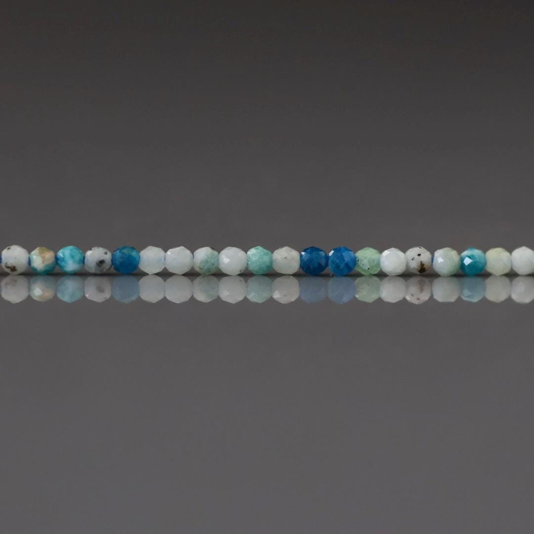 1.9mm Rare Hauynite Beads – Tiny Faceted Round Natural Gemstone 15" Strand