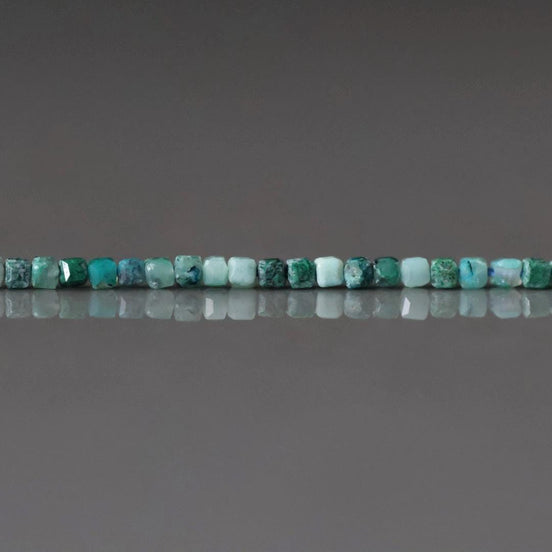 1.9mm 2mm Rare Malacholla Cube Beads 15”Tiny Malachite Bead Chrysocolla Gemstone Beads for Jewelry Making Beading Gift Crafter